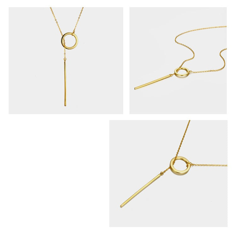 Korte Stainless steel ketting met hangertje. Alleen Goud en Zilver nog  over